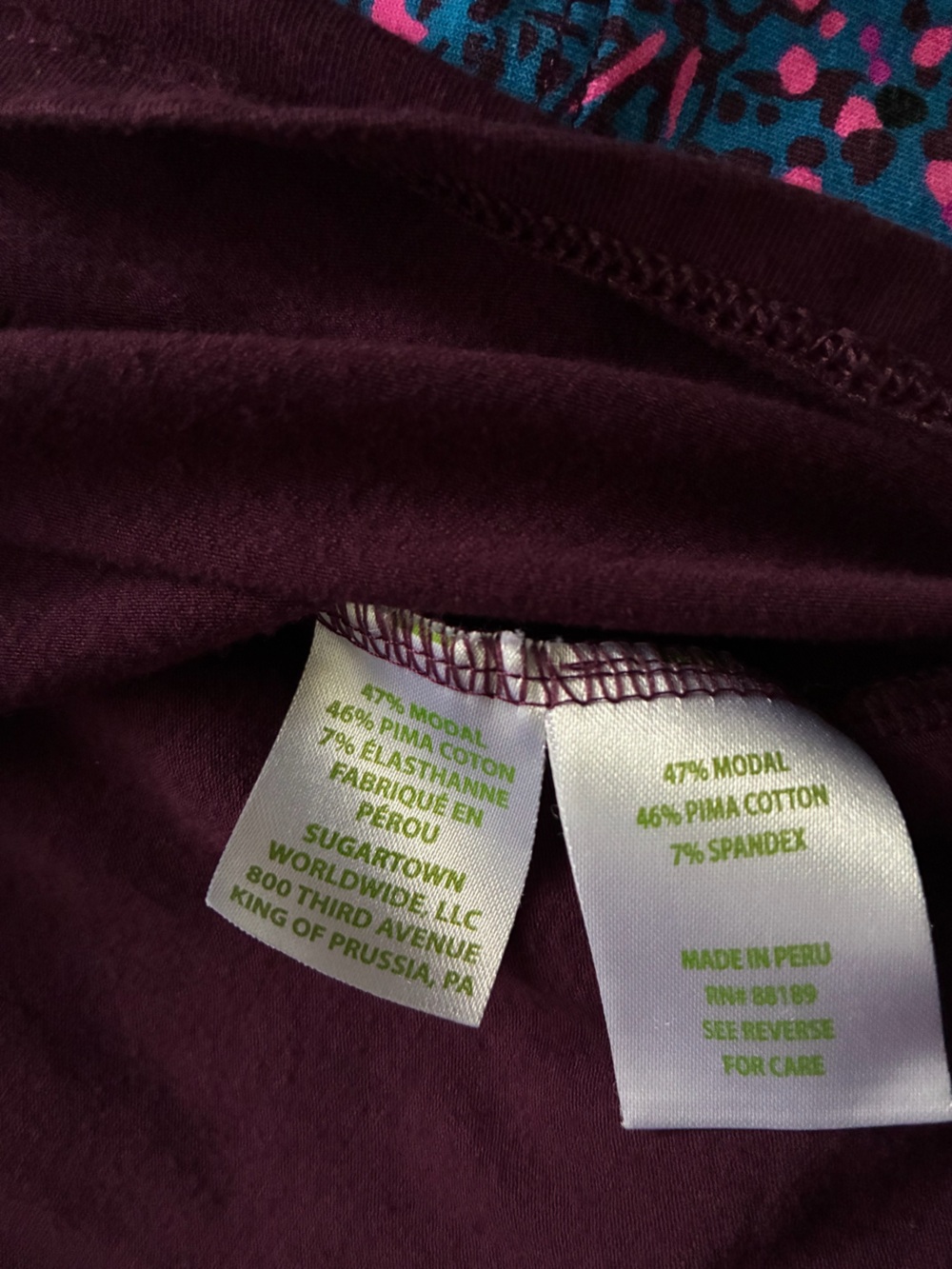 Lilly Pulitzer -size large/ Speckled Navy & Maroon Layered Knit Pullover - Picture 6 of 8